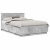 vidaXL Cadru de pat cu headboard Gri Beton 160 x 200 cm Lemn prelucrat