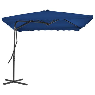 vidaXL Umbrelă de exterior cu stâlp din oțel, albastru, 250x250x230 cm