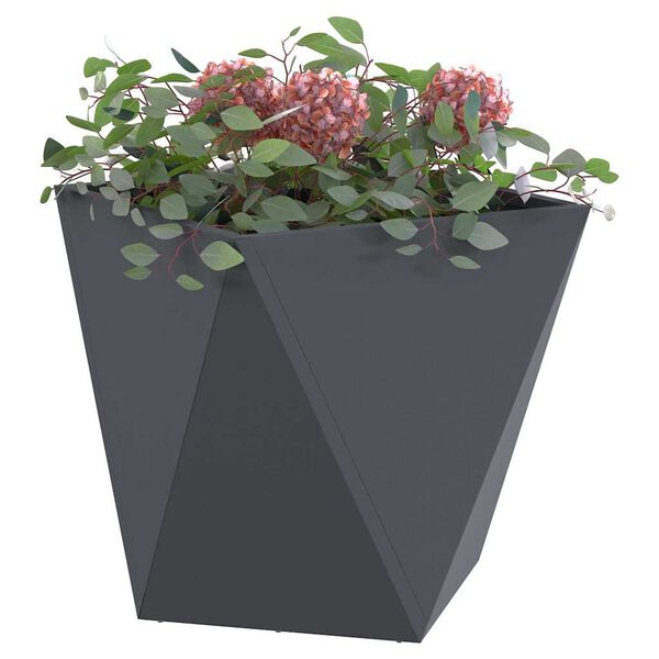 vidaXL Jardinieră 2 pcs Antracit 50 x 50 x 50 cm Oțel