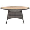 vidaXL Set mobilier de exterior, 9 piese, gri, poliratan, lemn acacia