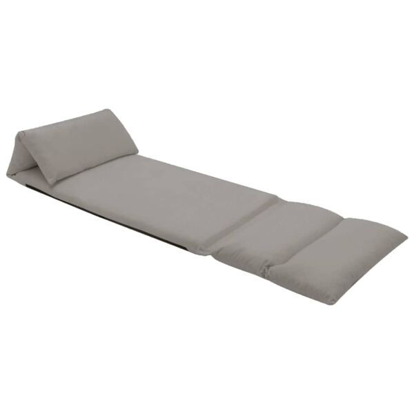 vidaXL Scaun de podea pliabil, gri deschis, microfibră