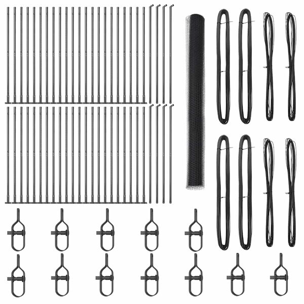 vidaXL St&acirc;lp de gard. Gri 100 x 1,5 m (plasă de 25 mm) Oțel și PVC