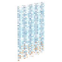 EISL Perdea de duș tip mozaic, albastru-portocaliu, 200x180x0,2 cm