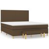 vidaXL Pat box spring cu saltea, maro &icirc;nchis, 160x200 cm, textil