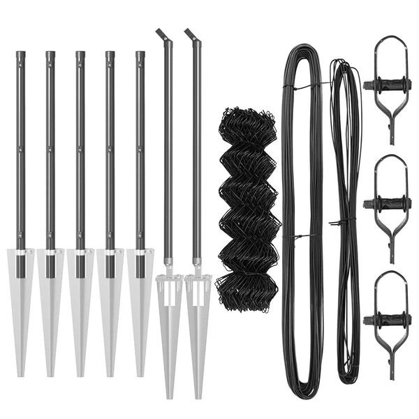 vidaXL St&acirc;lp de gard. Gri 10 x 0,4 m (plasă de 60 x 60 mm) Oțel și PVC