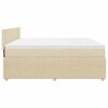 vidaXL Pat box spring cu saltea, crem, 200x200 cm, textil