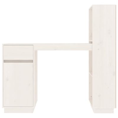 vidaXL Birou, alb, 110x53x117 cm, lemn masiv de pin