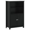 vidaXL Dulap de baie BERG, negru, 69,5x34x110 cm, lemn masiv de pin