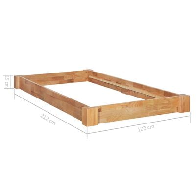 vidaXL Cadru de pat, 90 x 200 cm, lemn masiv de stejar