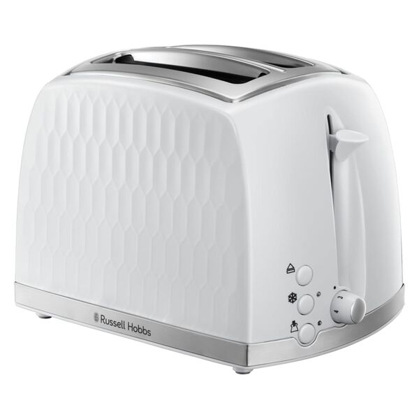 Russell Hobbs Prăjitor de p&acirc;ine pentru 2 felii, &bdquo;Honeycomb&rdquo;, alb
