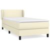 vidaXL Pat box spring cu saltea, crem, 100x200 cm, piele ecologică