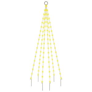 vidaXL Brad de Crăciun pe catarg, 108 LED-uri, alb cald, 180 cm