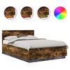vidaXL Cadru de pat Stejar fumuriu 140 x 200 cm Lemn prelucrat