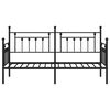 vidaXL Cadru de pat de zi cu headboard Negru 75 x 190 cm Oțel