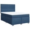 vidaXL Pat box spring cu saltea, albastru, 140x200 cm, textil
