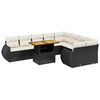 vidaXL Set canapele de grădină cu perne, 10 piese, negru, poliratan