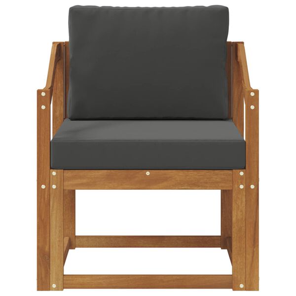 vidaXL Canapea de exterior Lemn de acacia solid și poliester natural