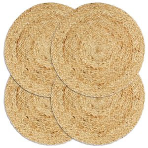 vidaXL Naproane, 4 buc., natural, 38 cm, iută, rotund