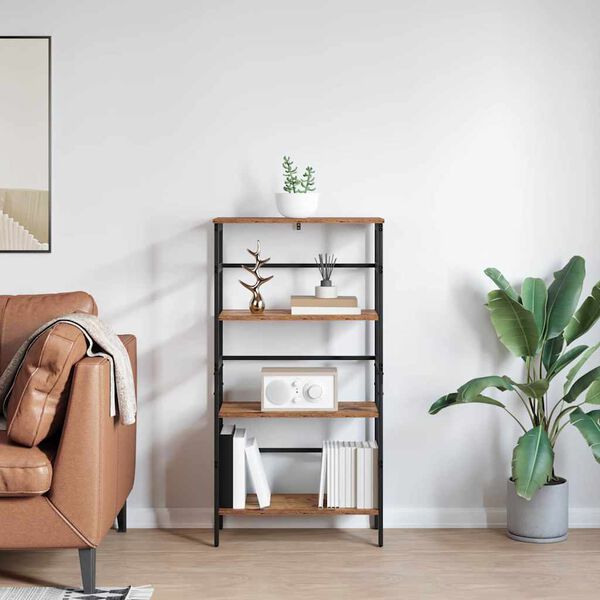 vidaXL Raft pentru cărți Lemn Vechi 60 x 29,5 x 115 cm Lemn compozit