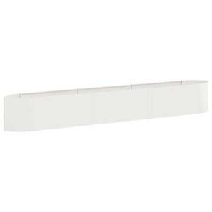 vidaXL Pat de grădină ridicat Alb 300 x 40 x 40 cm Oțel