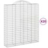 vidaXL Coșuri gabion arcuite, 20 buc 200x50x220/240cm, fier galvanizat