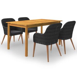 vidaXL Set mobilier de grădină, 5 piese, negru