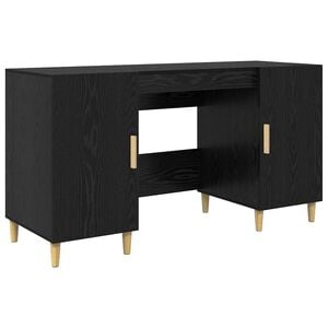 vidaXL Birou Stejar Negru Lemn prelucrat 140 x 50 x 75 cm