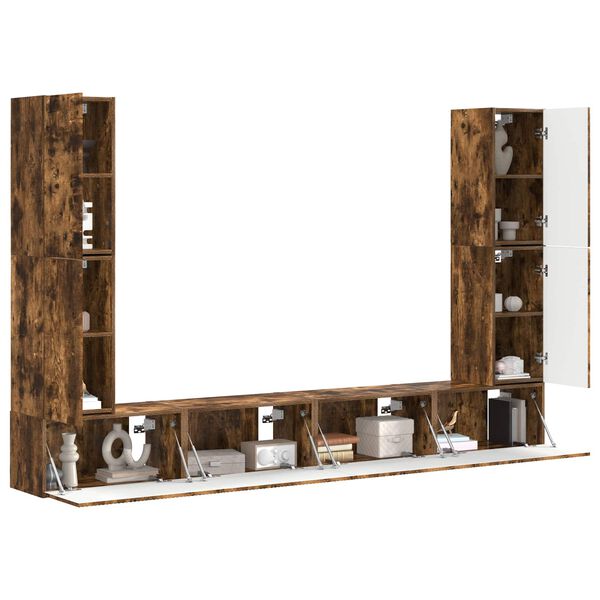 vidaXL 4 pcs Stejar fumuriu