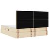 vidaXL Pat cu saltea și LED cu saltea Creme 180 x 200 cm Poliester