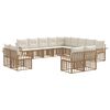 vidaXL Set de canapele de exterior 13 buc. Alb Natural și Crem