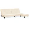vidaXL Canapea extensibilă cu taburet, 2 locuri, crem, catifea