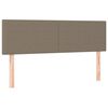 vidaXL Pat box spring cu saltea, gri taupe, 140x200 cm, textil