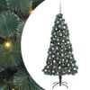 vidaXL Pom de Crăciun artificial cu lumini și set de mingi Verde PET