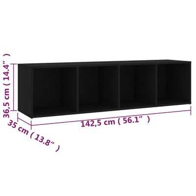 vidaXL Comode TV, 2 buc., negru, 142,5x35x36,5 cm, PAL