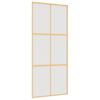 vidaXL Ușă glisantă, auriu, 90x205 cm, sticlă ESG mată și aluminiu