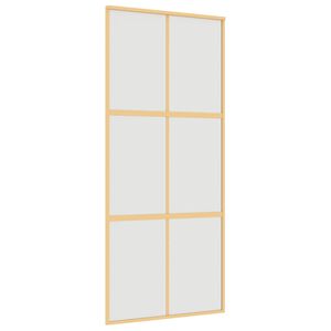 vidaXL Ușă glisantă, auriu, 90x205 cm, sticlă ESG mată și aluminiu