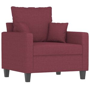 vidaXL Fotoliu canapea, roșu vin, 60 cm, material textil
