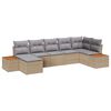 vidaXL Set de canapele pentru grădină 7 buc. Bej Rattan poli