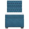 vidaXL Pat box spring cu saltea, albastru, 90x200 cm, catifea