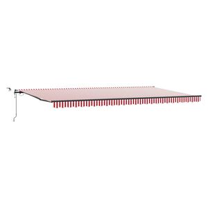 vidaXL Copertină retractabilă Roșu și Alb 600 &times; 300 cm Poliester