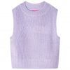 Vestă pulover pentru copii tricotată, liliac deschis, 116