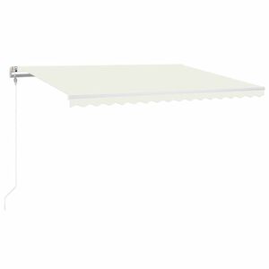 vidaXL Copertină automată cu senzor v&acirc;nt & LED, crem, 400x300 cm