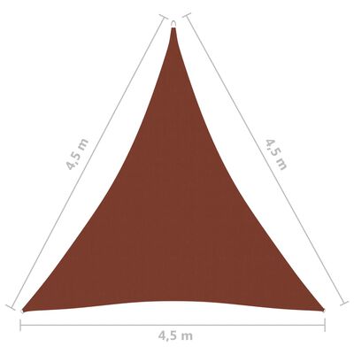 vidaXL Parasolar, cărămiziu, 4x5x6,4 m, țesătură oxford, triunghiular