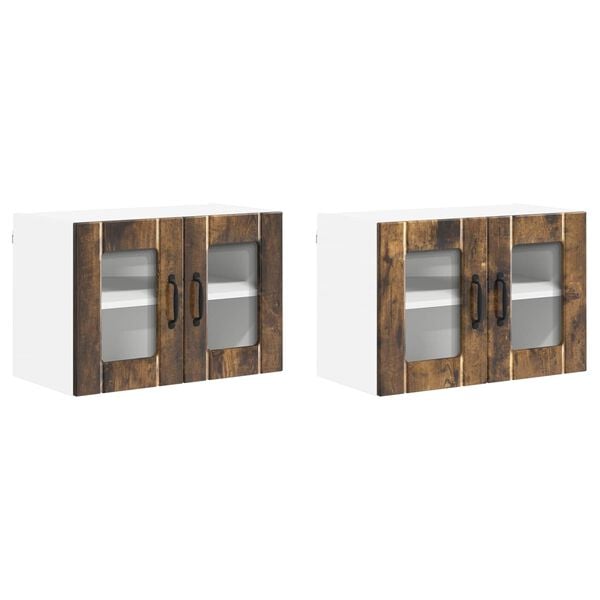vidaXL Dulap de bucătărie 2 pcs Stejar fumuriu 60 x 31 x 40 cm