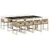 vidaXL Set de masă pentru grădină, 9 piese, cu perne, bej, poliratan
