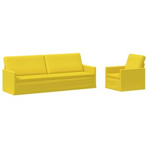 vidaXL Set de canapea 2 pcs Galben Deschis Țesătură