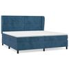 vidaXL Pat box spring cu saltea, albastru &icirc;nchis, 200x200 cm, catifea