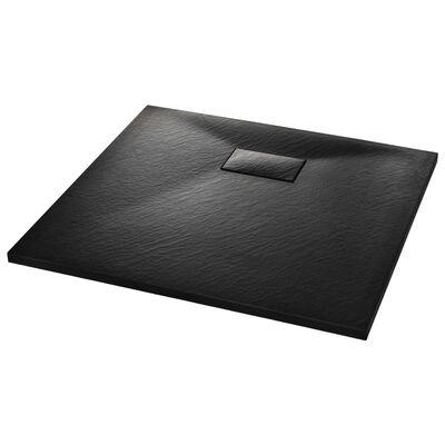 vidaXL Cădiță de duș, negru, 90 x 80 cm, SMC