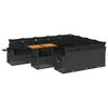 vidaXL Set canapele de grădină cu perne, 11 piese, negru, poliratan