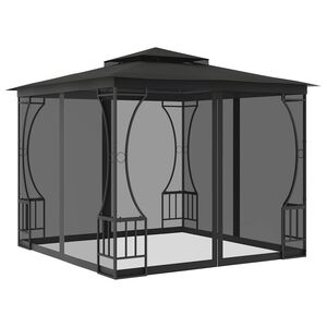 vidaXL Pavilion cu plase, antracit, 300 x 300 x 265 cm